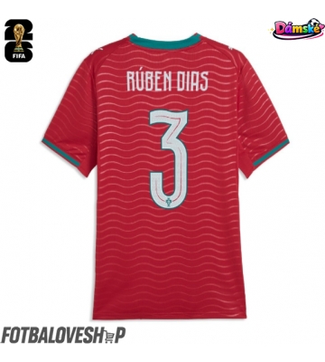 Portugalsko Ruben Dias #3 Dámské Domácí Dres MS 2026 Krátký Rukáv